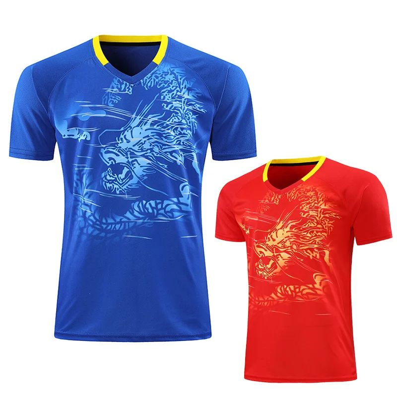 

2021 CHINA Dragon Team table tennis shirt Men / Women, pingpong shirt , Quick Dry table tennis Shirts , sports running t shirts