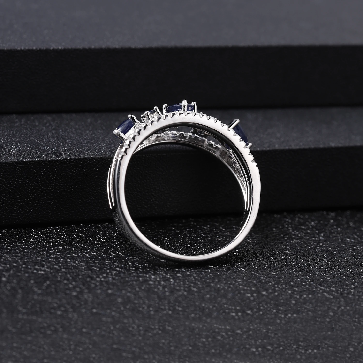 GEM'S BALLET, 0.65Ct, натуральный синий сапфир, кольцо, 925 пробы, серебро, необычные, классические, Овальные, драгоценные камни, кольца для женщин, хорошее ювелирное изделие
