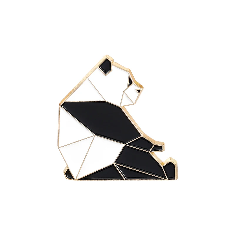 Set Di 3 Spille Smaltate A Forma Di Animali Origami – Panda, Fox E Koala, Distintivi Per Cappello, Zaino E Giacca