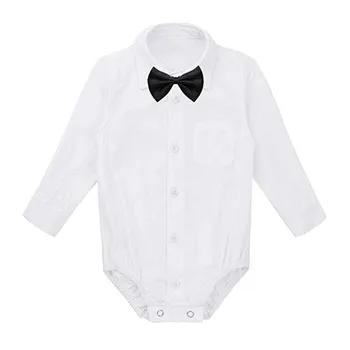 

Cute Baby Boys Romper KIds Formal Shirts Gentleman Bodysuit Wedding Party Outfits