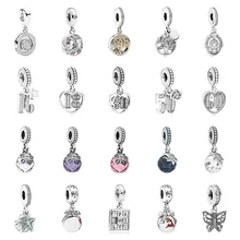 PDB DZ 09 925 Серебряные 1:1 ювелирные изделия праздновать 30 лиц семейное Heritage двухцветное зеркало Шарм Подвеска-сердце