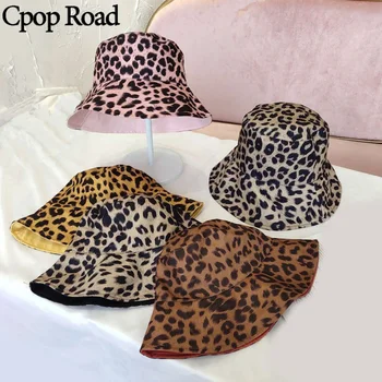 

Cpop 5 Patterns Ployester-mixed Cotton Cloth Bucket Hats Fashion High Quality Leopard Print Female Casual Women Winter Hat 2019