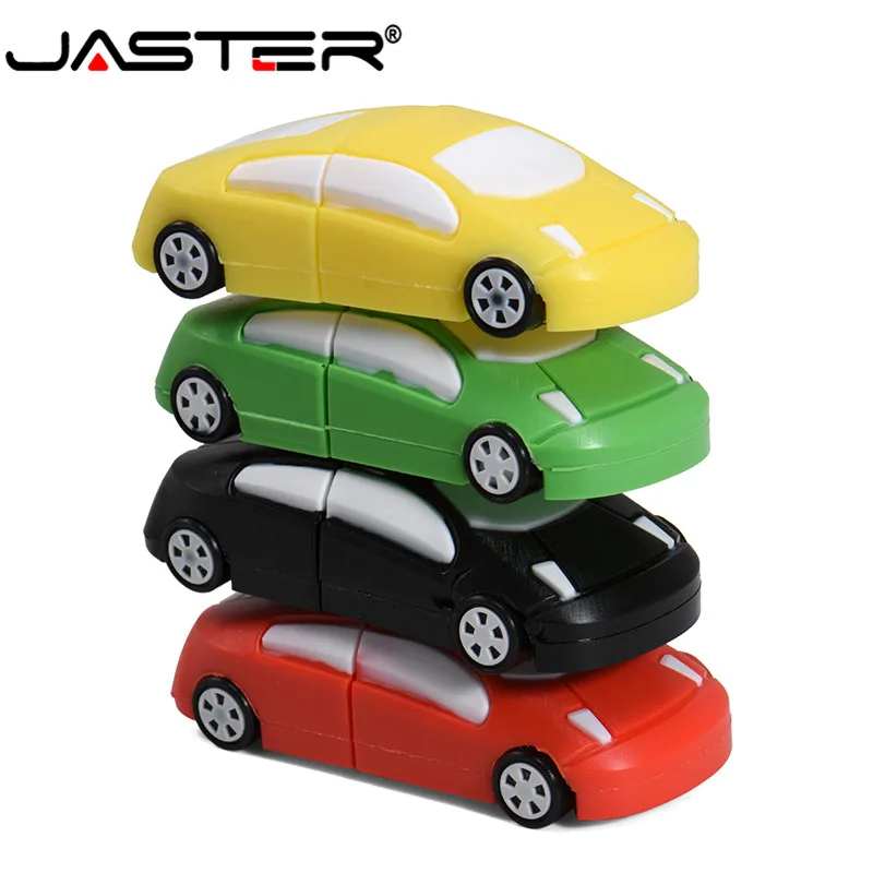 JASTER USB 2,0 мультяшная модель автомобиля 4 цвета usb флеш-накопитель 4 ГБ 8 ГБ 16 ГБ 32 ГБ 64 ГБ 128 ГБ Флешка пластиковая карта памяти
