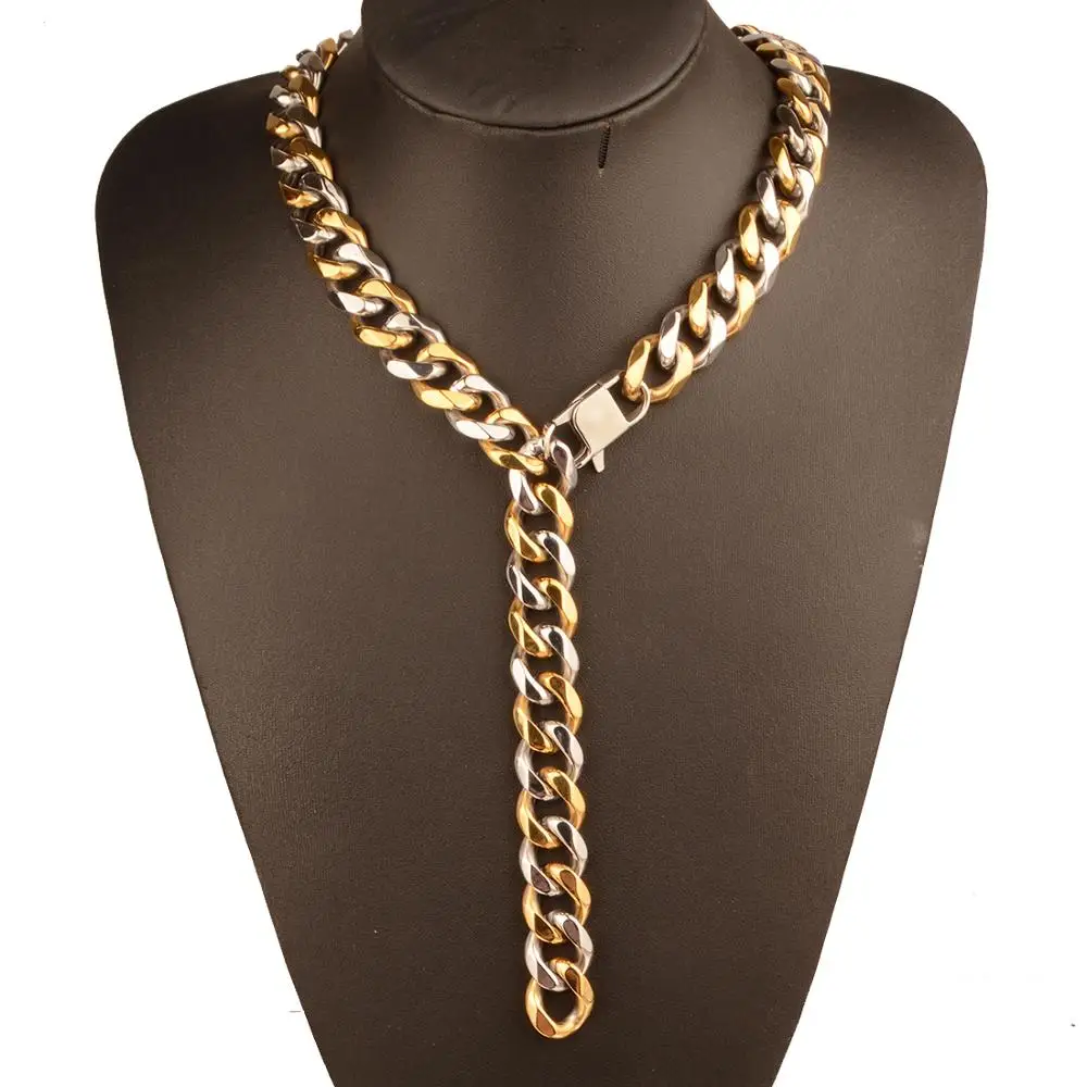 Tisnium Cuban chain necklace men stainless steel gifts male accessories hip hop chain neck lager