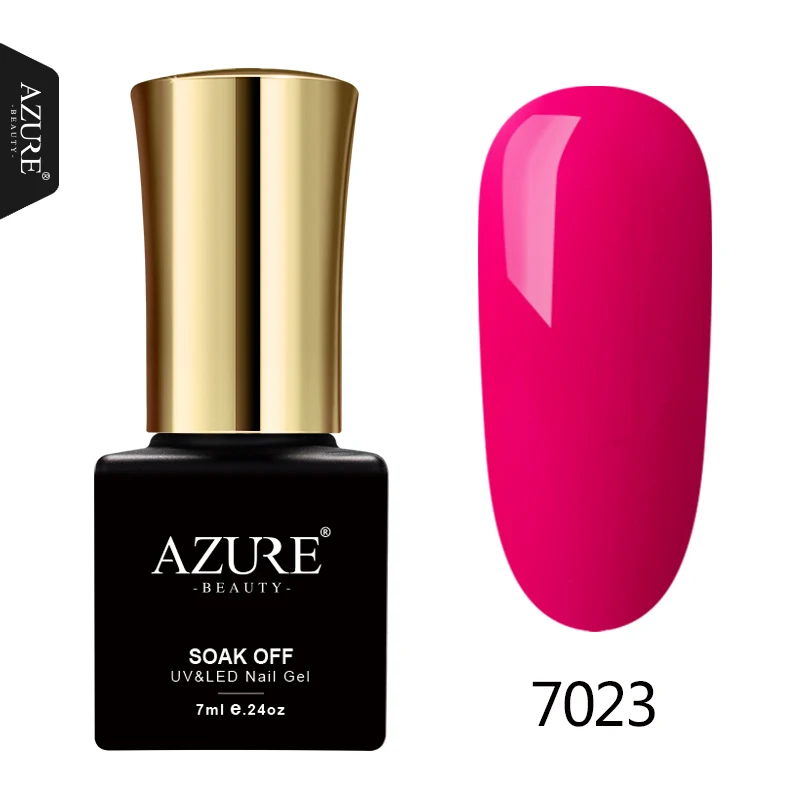 7023 AZURE BEAUTY 7 мл сырный УФ гель лак для ногтей гель белый молочный Маникюр Полуперманентная эмаль замачиваемый лазурный гель лак клей для ногтей - Цвет: 7023