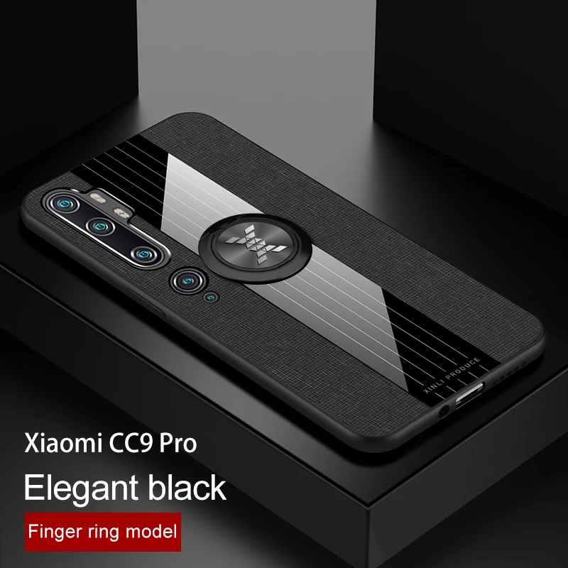 Чехол для телефона для Xiaomi Mi Note 10, чехол, магнитное кольцо, держатель, мягкая ткань, ткань, противоударный чехол для Xiaomi Mi Note 10 Pro