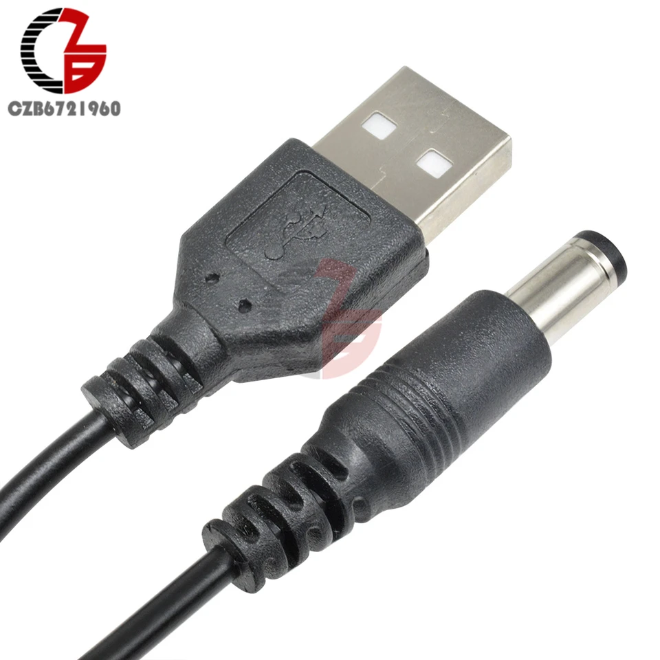 AAOTOKK (2 stuks 5V DC naar USB Adapter DC Power Converter Plug USB 2.0 A Mannelijk naar DC Mannelijk Vat Socket DC Voedingskabel Connector voor 5V DC of USB Oplaadapparaat (DC 2,5