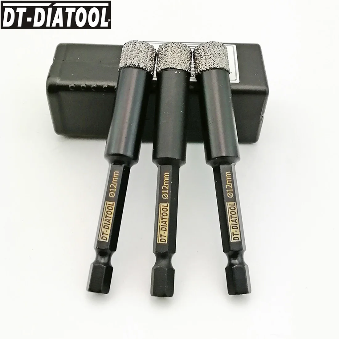 DT-DIATOOL 3 шт. диаметр 12 мм вакуумной пайки Quick-fit хвостовик алмазные сверла сухое Отверстие пила для гранита мраморной плитки керамический камень