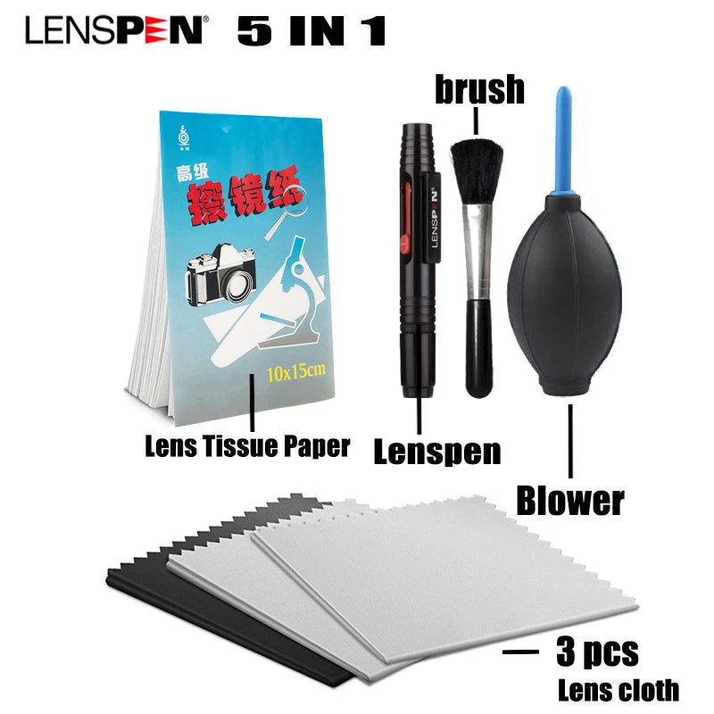 5 in 1 cleaning kit Lenspen LP-1 камера ручка 7 в 1 чистящий костюм камера сенсор чистящий инструмент для Nikon камера Canon телескоп очки - Цвет: 5 in 1 cleaning kit
