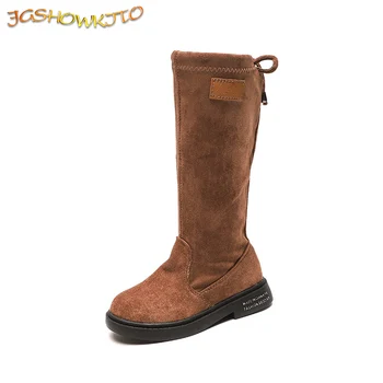 

2020 Autumn Winter New Girls Boots Long Kids Boots Single Layer Children's Fashion Motorcycle Boots For Big Girl Princess 26-36