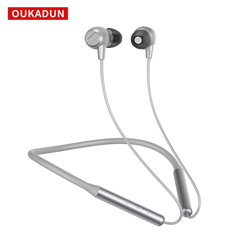 Fone de ouvido ipx5 esportes sem fio de bluetooth impermeável com microfone pescoço montado