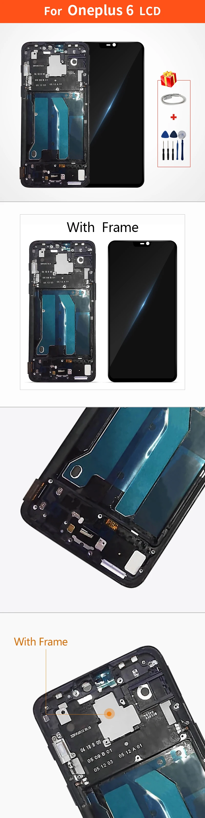 6,2" для Oneplus 6 1+ 6 lcd сенсорный экран дигитайзер запасной дисплей на замену частей с рамкой прошедший тестирование