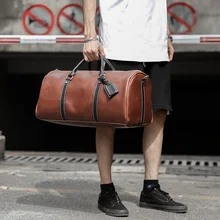 Tidog, Ретро стиль, мужская дорожная сумка из кожи mad horse