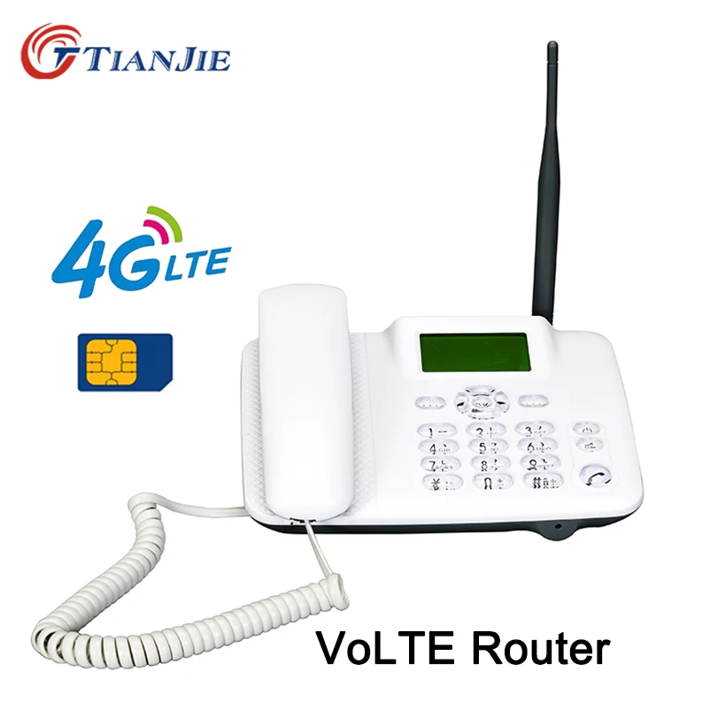 Skup TianJie 4G VoLTE Router Wi Fi bezprzewodowy stacjonarny połączenie głosowe routera Hotspot sieci szerokopasmowych stałe telefon z gniazdo na kartę SIM Port LAN