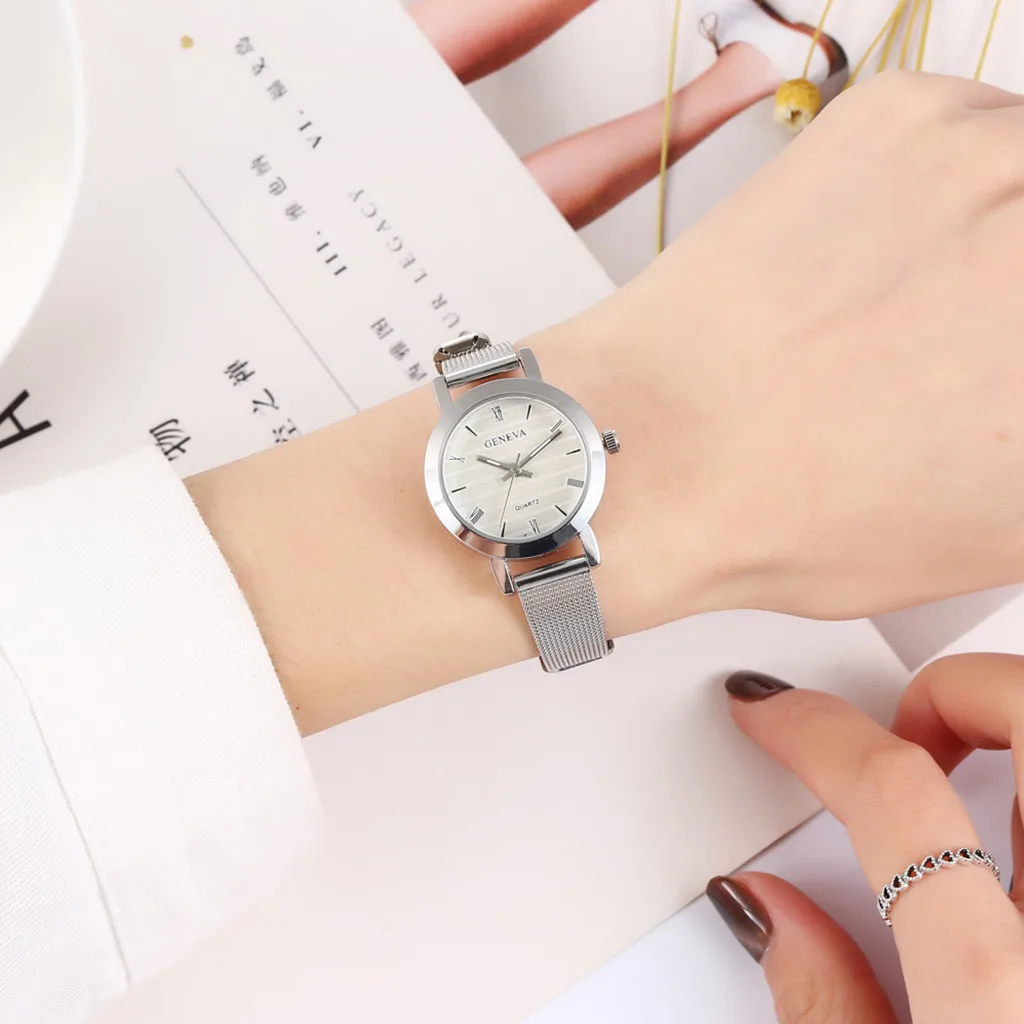 Женские часы со стальным ремешком часы-браслет маленькие Изысканные с магнитной пряжкой ослепительные женские наручные часы с ремешком-сеткой женские кварцевые аналоговые YE1