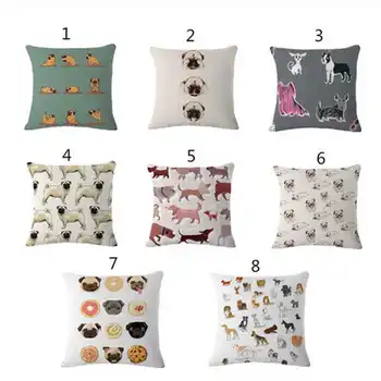 

Amusing Bulldog Pattern Pillow Case Throw Home Cushion Cotton Linen Cover