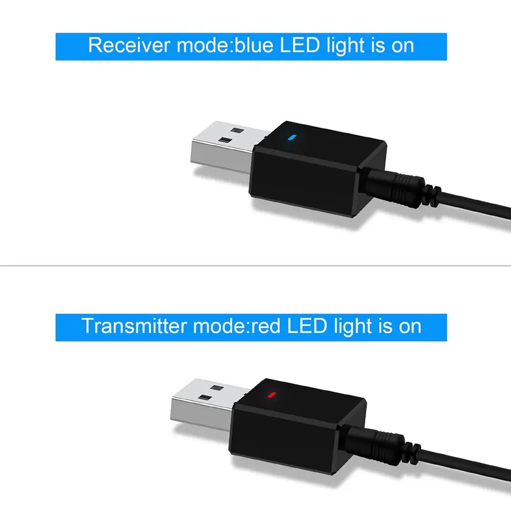 Bluetooth 5,0 приемник передатчик 2 в 1 USB автомобильный комплект стерео музыка 3,5 мм AUX аудио беспроводной громкой связи аудио адаптер