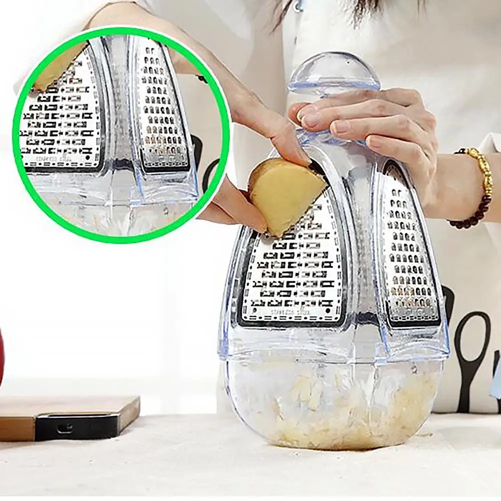 

4 In 1 Graters Fruit Vegetable Cutters Stainless Steel Cutting Board Grater Detachable Storage Box Household Cooking Tools