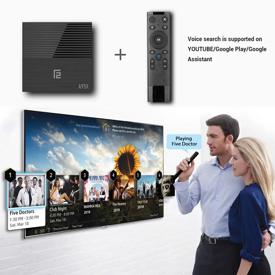 A95x F2 Smart Tv Box Android 9.0 4 G 64Gb Netflix HD 4K Tvbox A95XF2 H.265 BT4.2 WIFI 2.4/5G Google