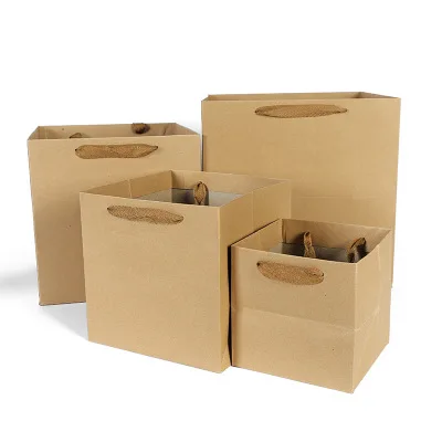 White Black Brown Red Paper Gift Bags Kraft Paper Candy Box With Handle Wedding Birthday Party Gift Package Boxes Gift Cases - Цвет: Brown