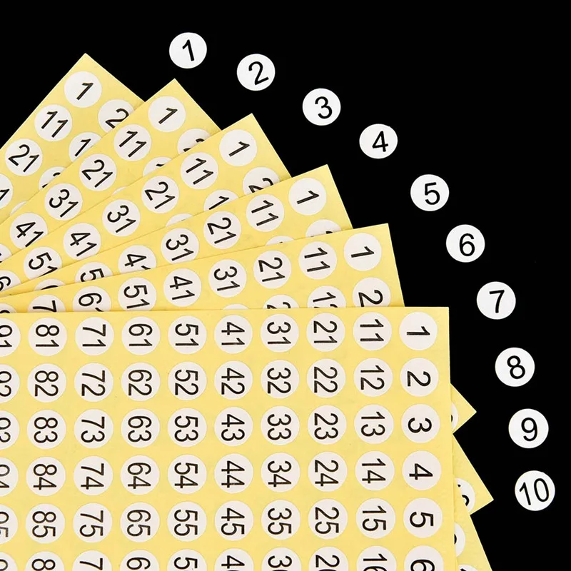 

50sheets Self Adhesive Stickers Number 1 To 100 Small Garment Labels Tags Home School Office Decoration