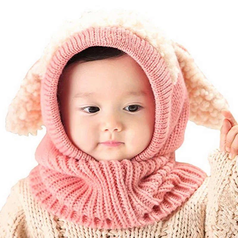 Kids Winter Hats Girls Boys Children Warm Caps Scarf Set Baby Bonnet Enfant Cartton Cute Hat Girl Boy Photograph Props