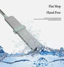 Microfibra esfregões piso plana esfregões limpo molhado seco de madeira plana esfregões alça de aço inoxidável 3 almofadas lavável telha laminada de madeira
