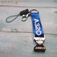 3PCS Airbus A320 Neo Blue Lanyards Keychain 3