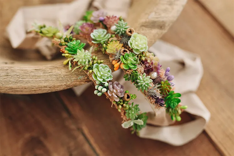 baby  photo headbands  props baby headband  graland crown forest plants decorated headflower newborn photography props