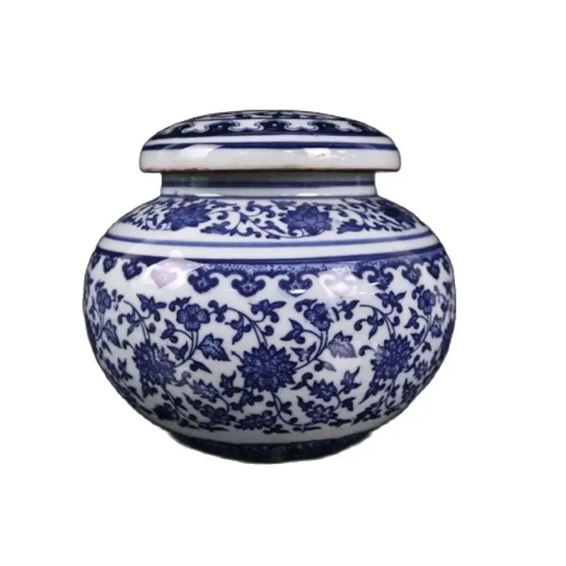 

Jingdezhen ceramics blue and white lotus pattern lid porcelain collection