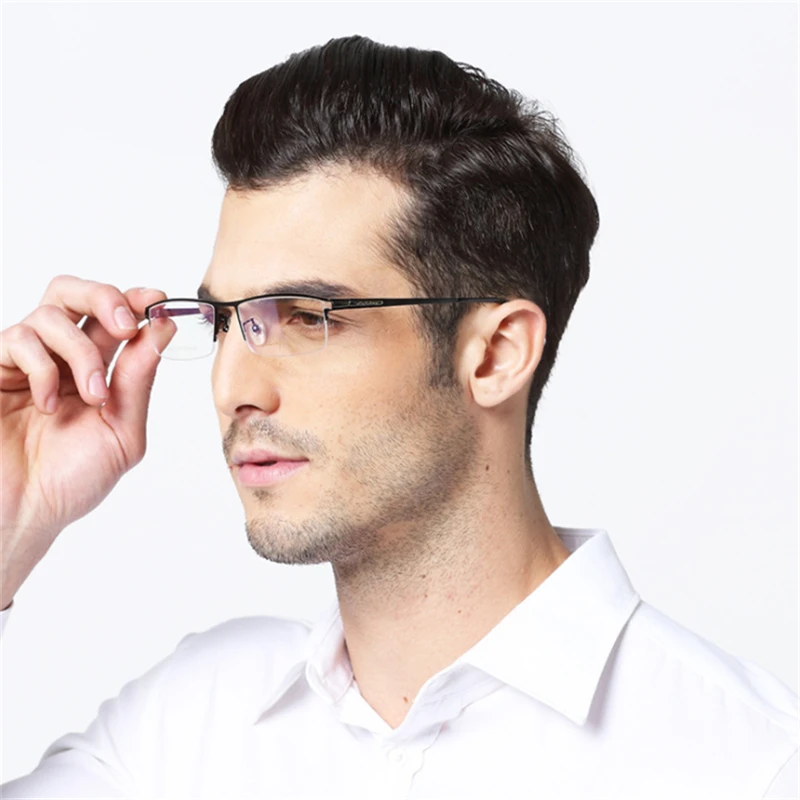 Pure Titanium Glasses Men's Half Frame Business Ultra Light Myopia Optical Frame High-end Metal Titanium Prescription Glasses 73