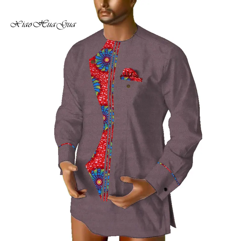 Рубашка в африканском стиле Dashiki Для мужчин с длинным рукавом рубашка без воротника Топы Повседневное в африканском стиле рубашка с принтом Повседневные Вечерние офисные шифоном и воск WYN689 - Цвет: 17