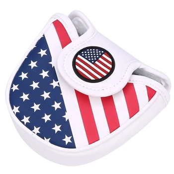 

Club Protector Replacement Flag Style Magnetic Closure PU Leather Thick Square Headcover Golf Durable Putter Cover Universal