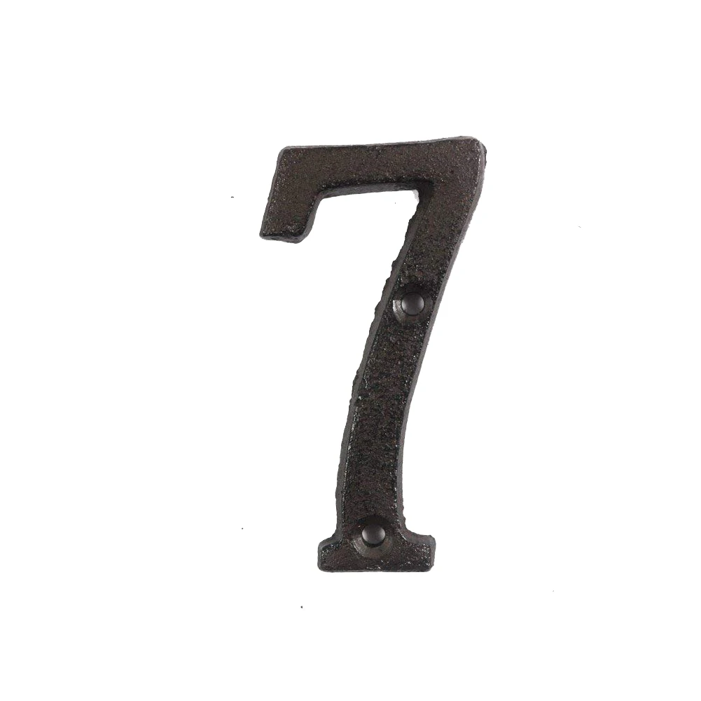 7 Metal Letters Numbers Cast Iron Decoration House Sign Doorplate DIY Cafe Wall DIN889 - Цвет: 7