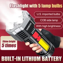 

LED Flashlights Handheld Lantern Camping Portable Lamp Strong Light Long-shot USB Rechargeable Built-in Battery Outdoor Lighting