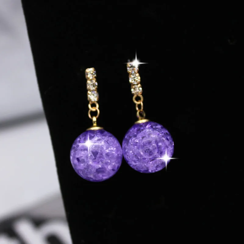 Shiny Side New Fashion Brand Jewelry Crystal Beads Stud Earrings for Women Gift Elegant Pearl Simple Style Earrings