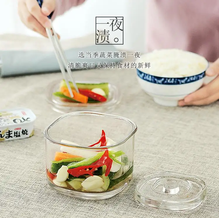 Кухонный стеклянный контейнер для пищевых продуктов японский Kimchi Mason Jar бытовой утолщенный один ночной маркер банки