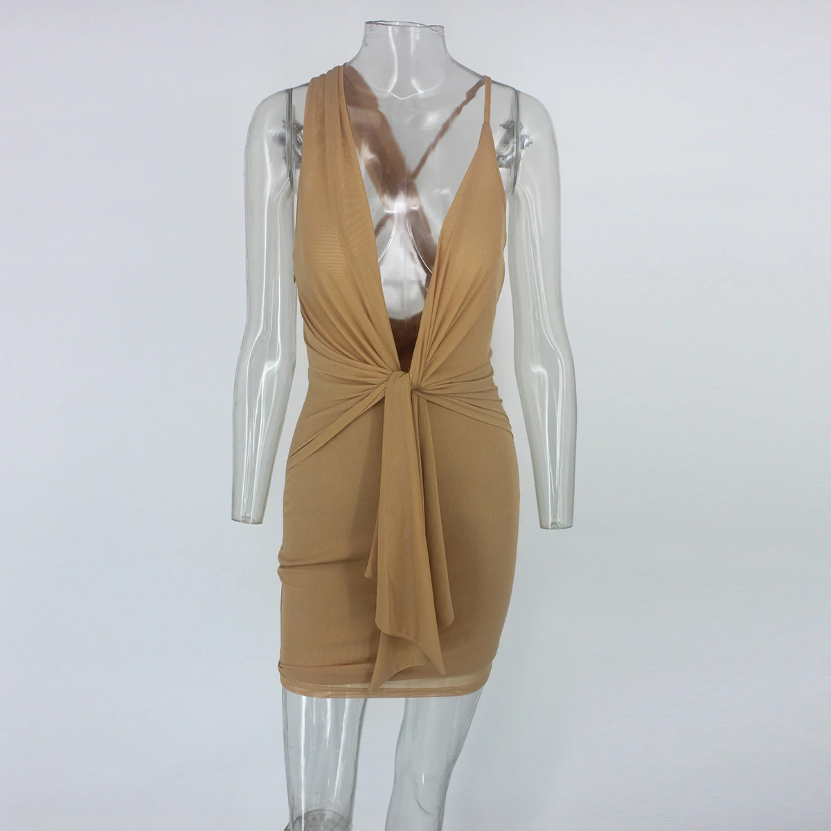 Сексуальное облегающее платье NATTEMAID на бретельках женское летнее Мини Платье с V