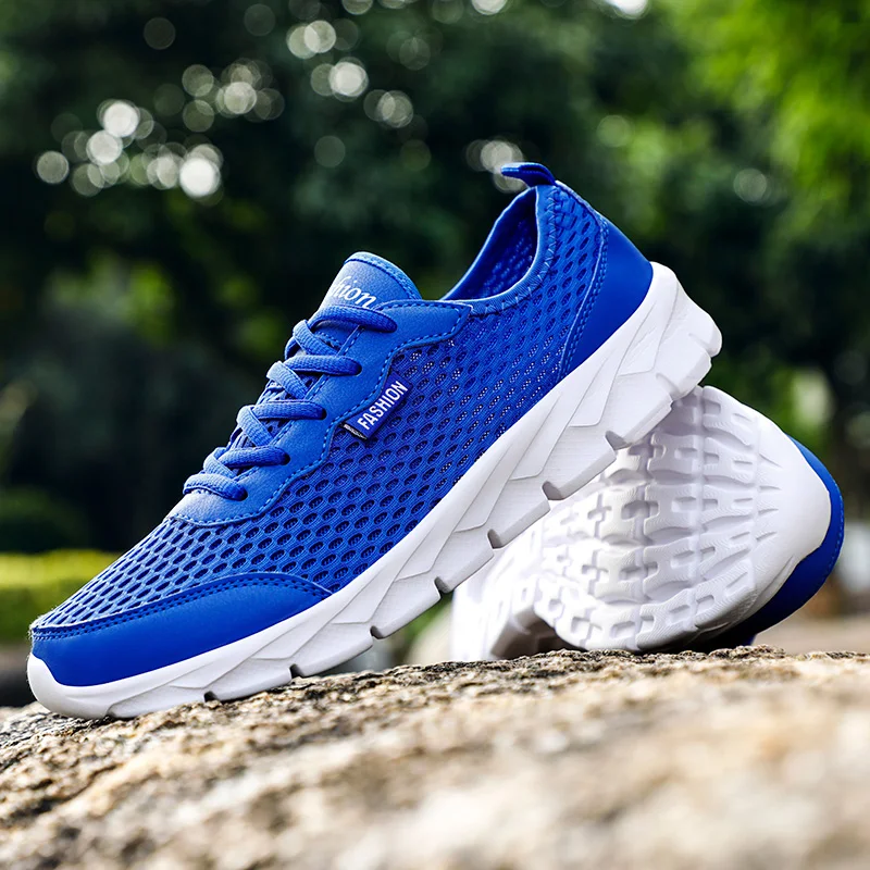 

Men Sneakers Summer Sport Shoes for Women Casual Breathable Mesh Lace Up Flats Trainers Running Shoes Plus Size
