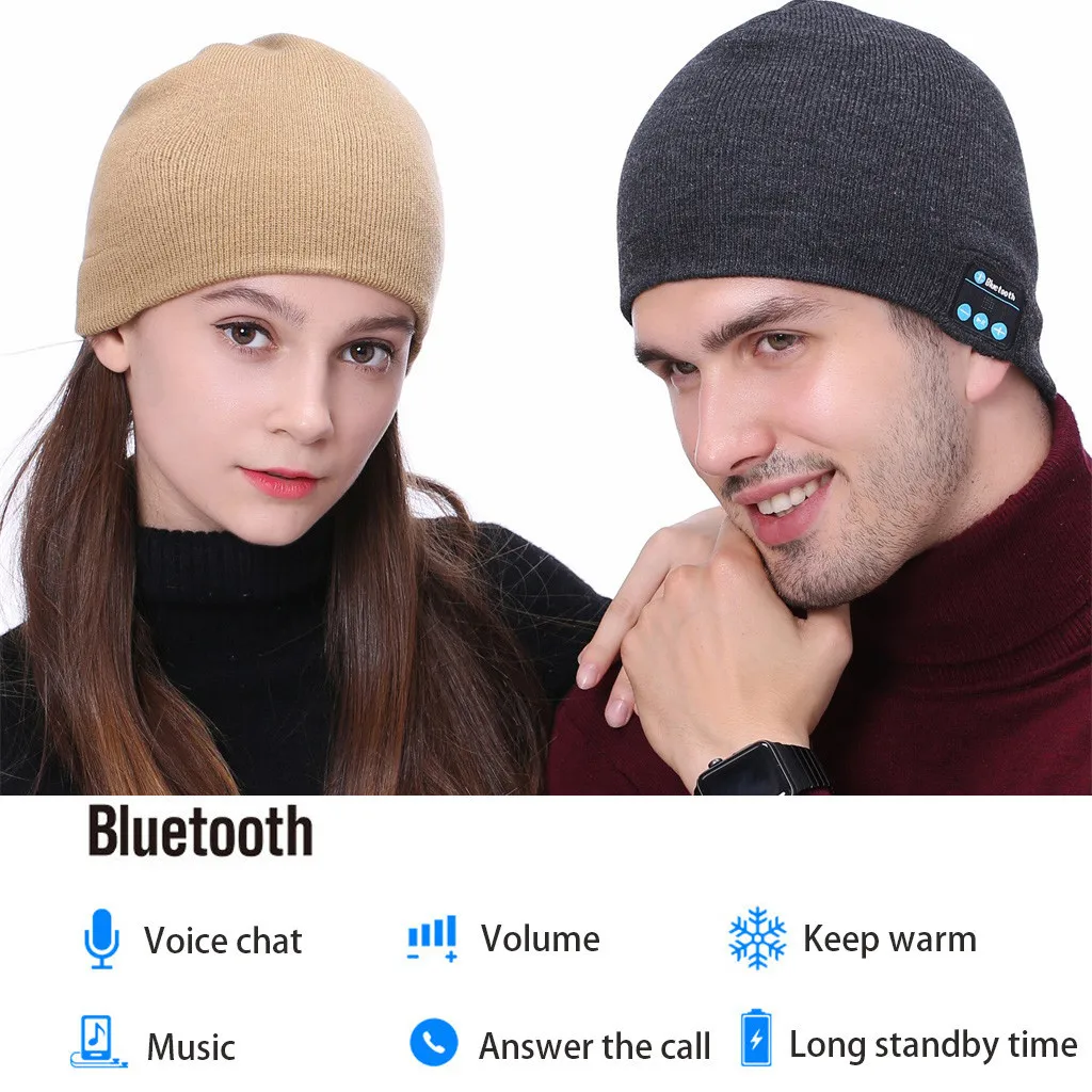 Осенне-зимний мужской и женский Bluetooth мигающий пуловер, шапка, модная утолщенная шапка# XM