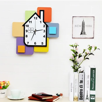 

Mute Large Wall Clock 3D Study Decor Bedroom House Kids Clock for Children Room Decor Relogio Parede L