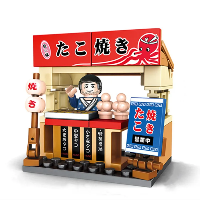 SEMBO Blocks Mini City Street Food Sushi Shop Store MOC Building Blocks Kids Educational Toys for Girl Boy Gift Juguetes Bloques