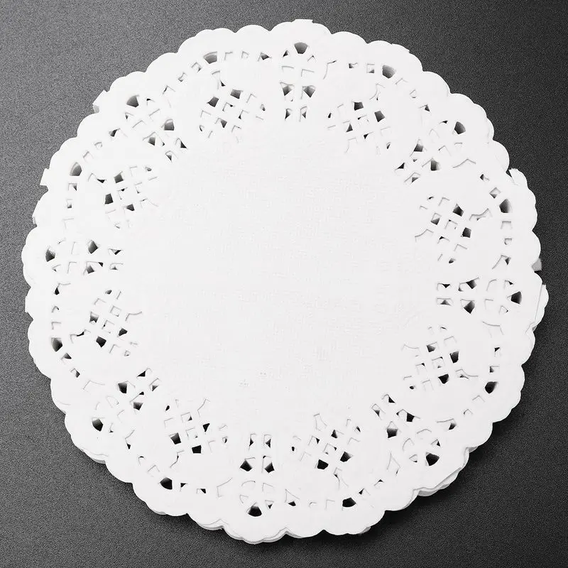 New-300pcs круглые бумажные салфетки для торта с кружевным орнаментом