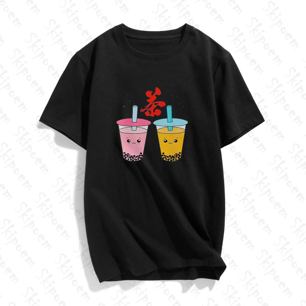 Новая модная Хлопковая женская футболка Милая Boba Bubble tea лучшие друзья простая работа печать короткий рукав Топы И Футболки Повседневный бренд