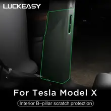 LUCKEASY – Film autocollant de Protection pour porte intérieure, cache-pilier B, Protection contre les coups de pied, bord latéral, pour Tesla modèle X 2017 – 2021