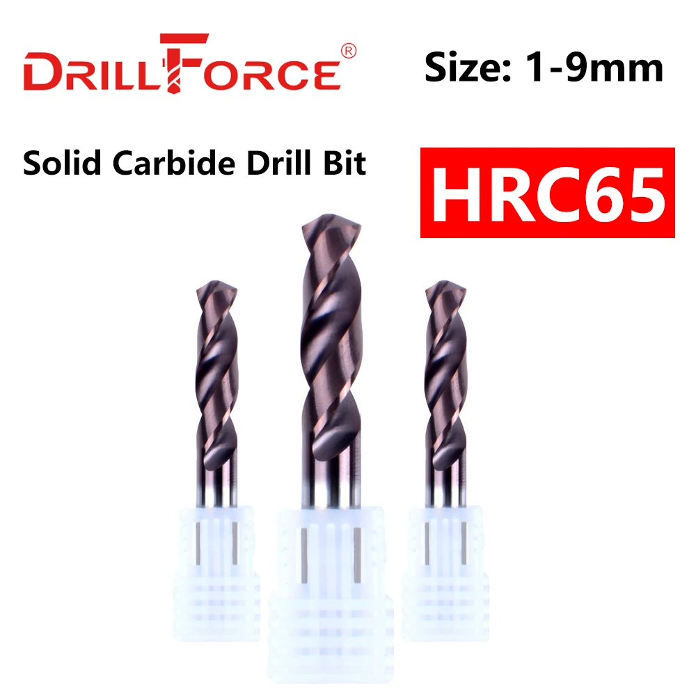 Drillforce 1PC Dia. Твердосплавные сверла HRC65 1 0 9 мм сверло для закаленного сплава