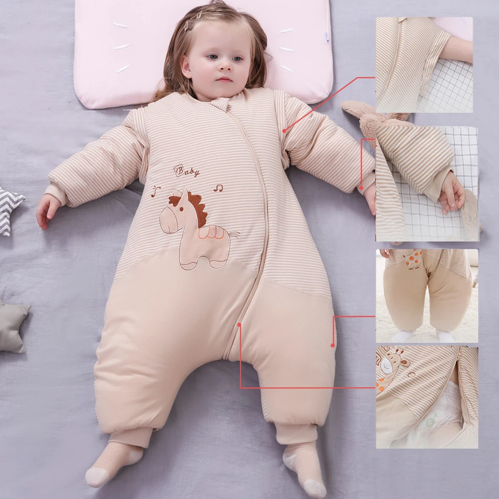 Sacos de dormir para niños, manta de algodón para bebés y niños pequeños, con manga desmontable y pierna dividida, para Otoño e Invierno|Bolsas de dormir| - AliExpress