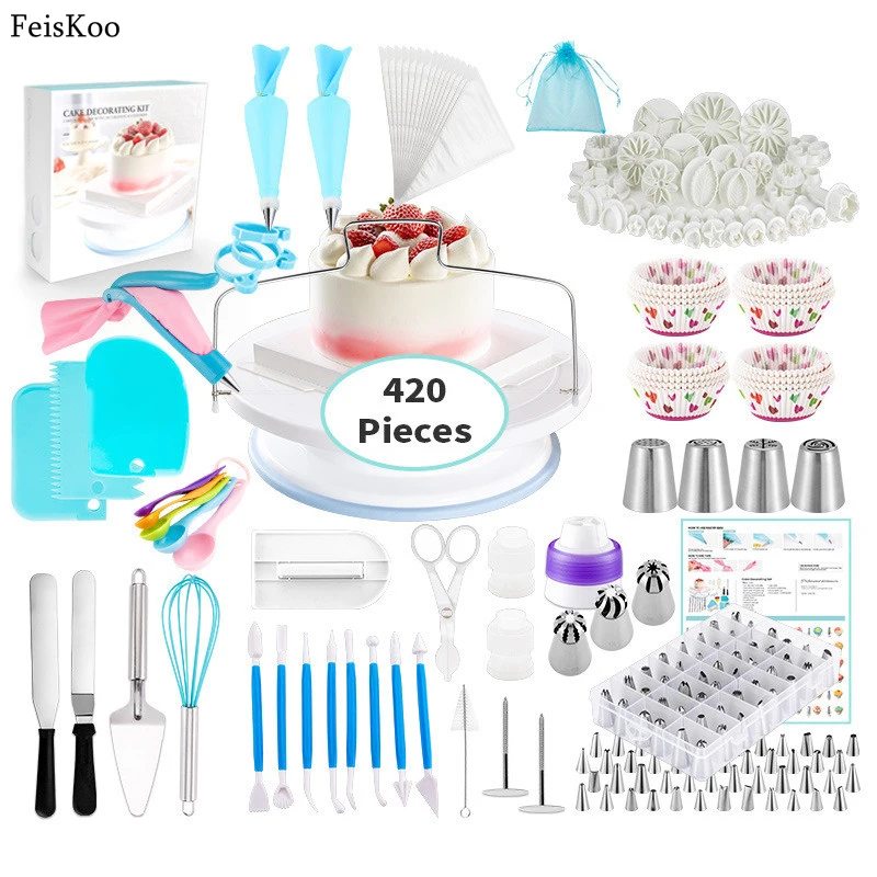 Cake Decorating Tools Supplies Kit: 236pcs Baking Accessories with Storage  Case - Piping Bags and Icing Tips Set - Cupcake Cookie Frosting Fondant