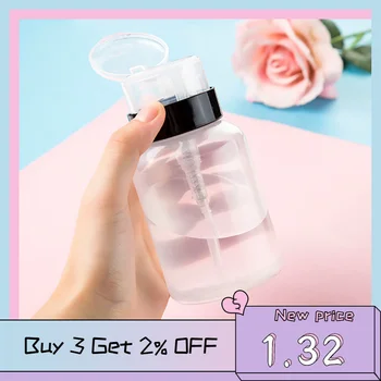

200ml Empty Plastic Press Bottle Nail Polish Remover Alcohol Liquid Press Pumping Bottle Nail Art UV Gel Cleaner Container TSLM1