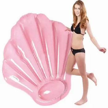 

Rooxin 160cm Shell Inflatable Mattress Floating Bed for Beach Pool Swimming Ring Adult Swim Circle with Handle Pool Party Toys